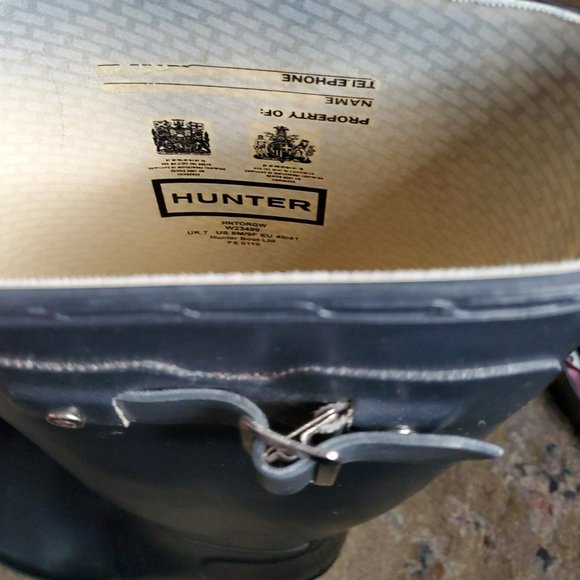Hunter Original Tall Rain Boots Black Matte SzUS9/UK7/EU40-41 - Picture 10 of 11